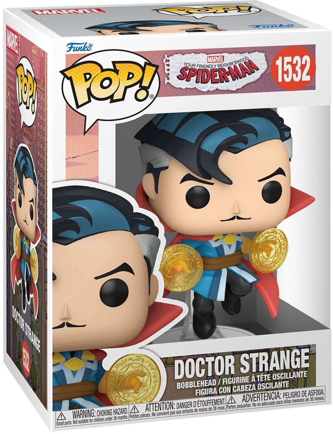 MROI COP OALI LAREE Funko POP! MARVEL NEIGHBORHOOD YOUR FRIENDLY SPIDER-MAN 1532 DOCTOR STRANGE TTE OSCILANTE BOBBLEHEAD/ FIGURINE CON CABEZA OSCILANTE FIGURA PELIGRO DE ASFIXIA TOUFFEMENT. ADVERTENCIA: para nios menores de 36 meses. DANGER D'ÉTOUFFEMENT. ATTENTION: de 36 mois Partes pequeas. WARNING: CHOKING HAZARD. No es adecuado enfants de moins convient pas aux Petites pices. Ne esacuado niños menores de 36 mois. Smal parts. Not suitable for children under 36 months.