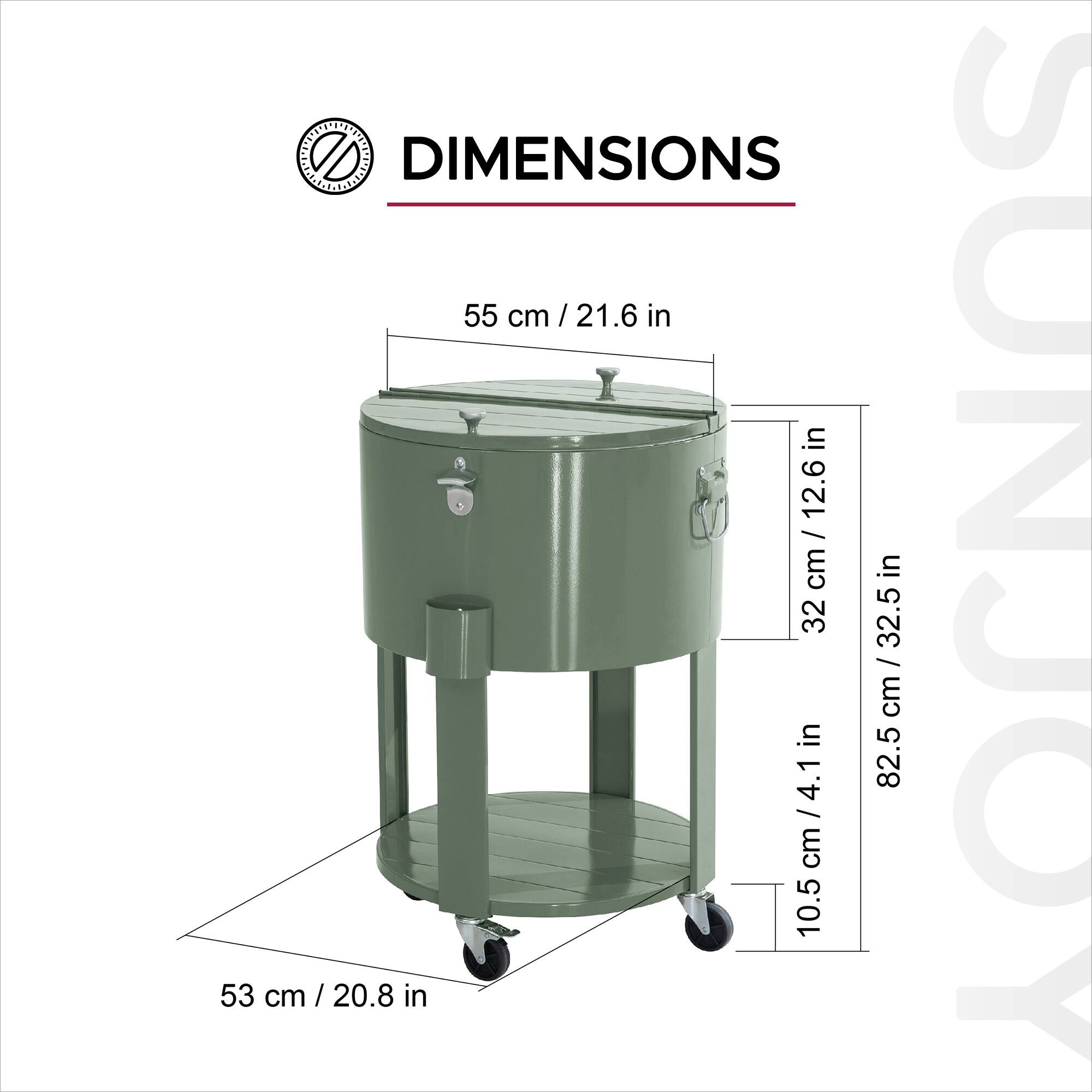 DIMENSIONS  
55 cm / 21.6 in  
32 cm / 12.6 in  
82.5 cm / 32.5 in  
10.5 cm / 4.1 in  
53 cm / 20.8 in