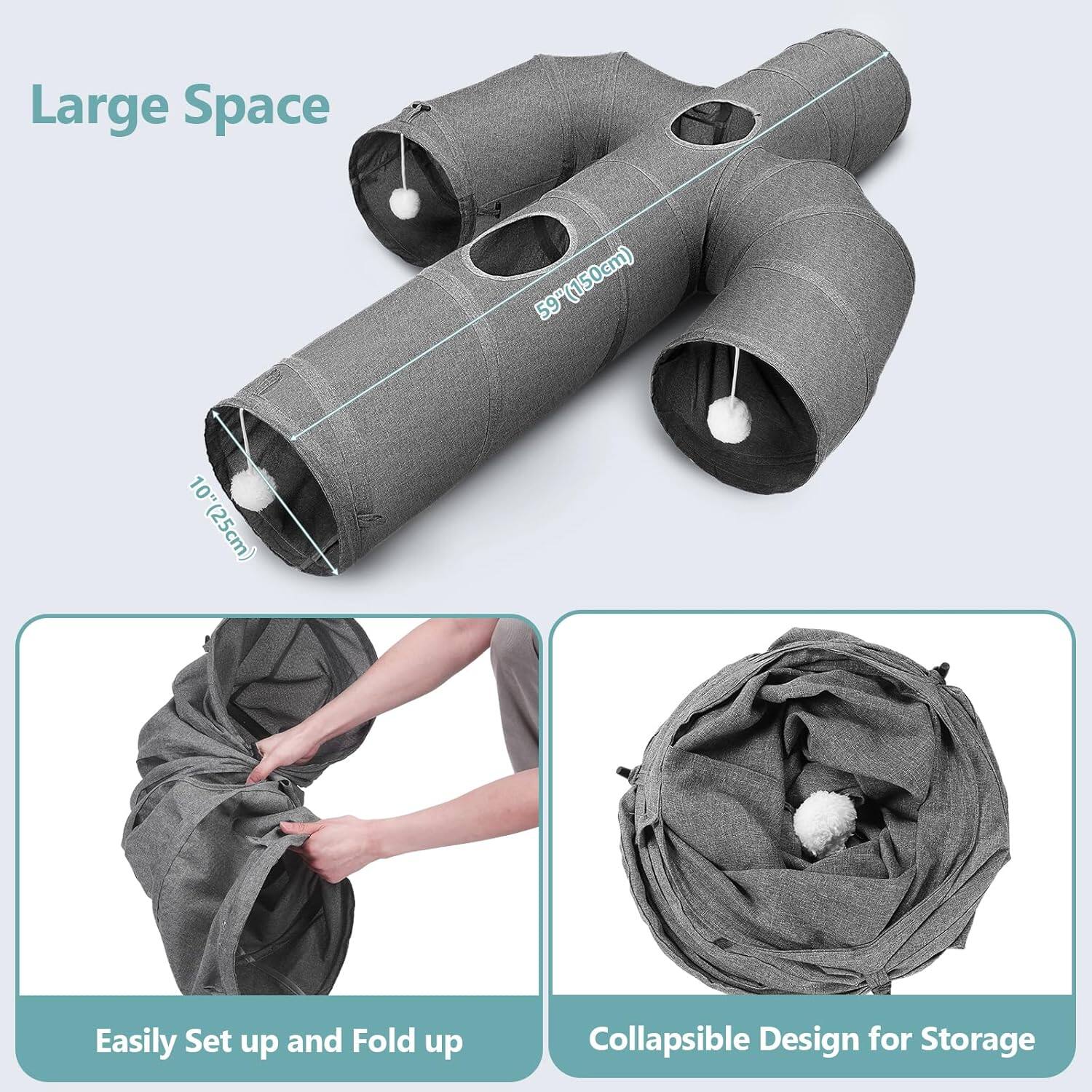 Large Space 59 (150cm) 10" (25cm)

Easily Set up and Fold up

Collapsible Design for Storage