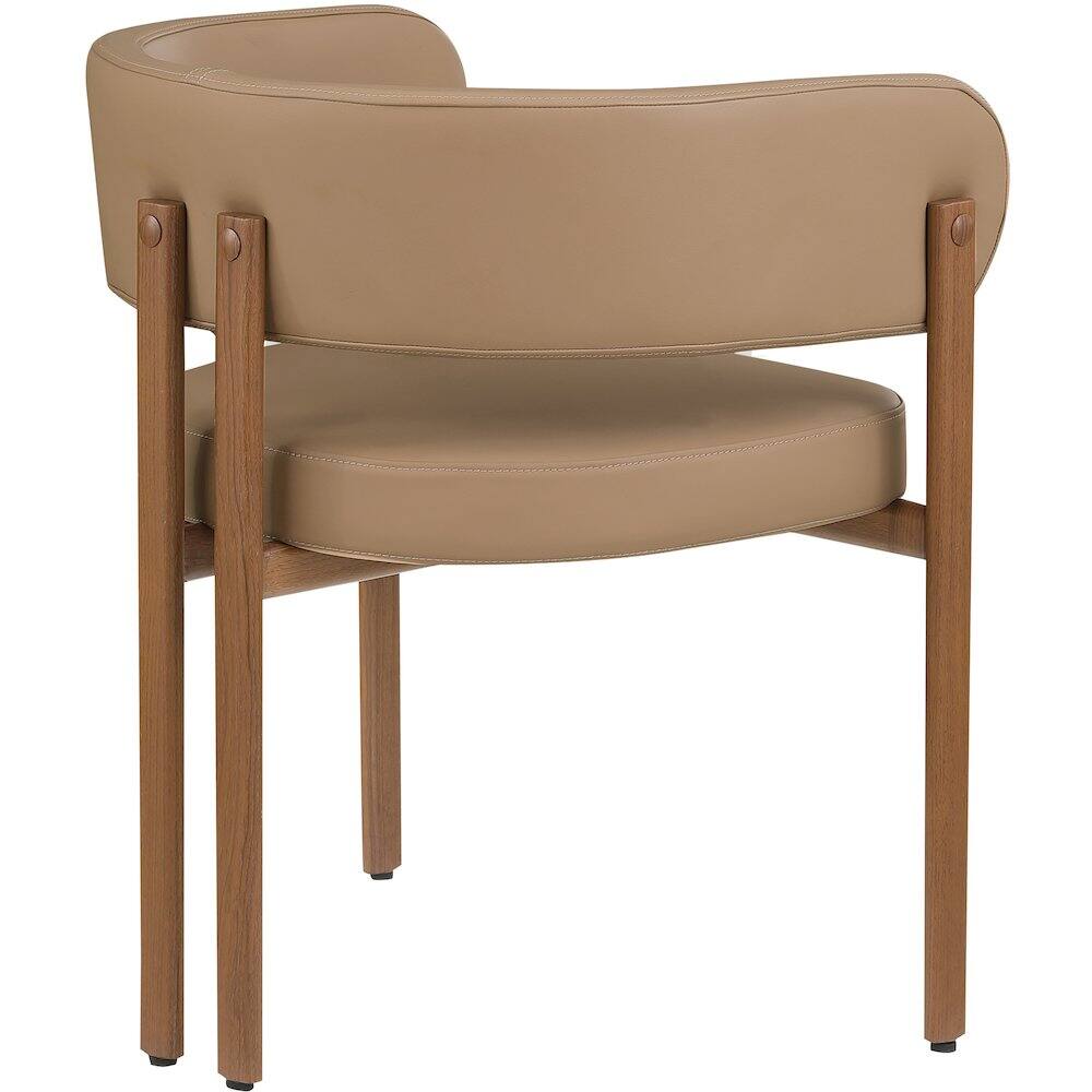 Alt View 4. Meridian Furniture - Gideon Tan Vegan Leather Dining Chair, Set of 2 - Brown.
