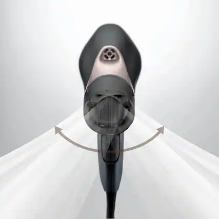 Front. Panasonic - nanoe™ Hair Dryer with Oscillating Quick-Dry Nozzle - Rose Gold / Black.