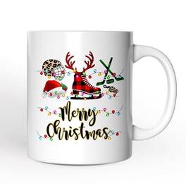 OrnamentallyYou - Hockey Buffalo Plaid Christmas Mug, Team and Coaches Gift - White