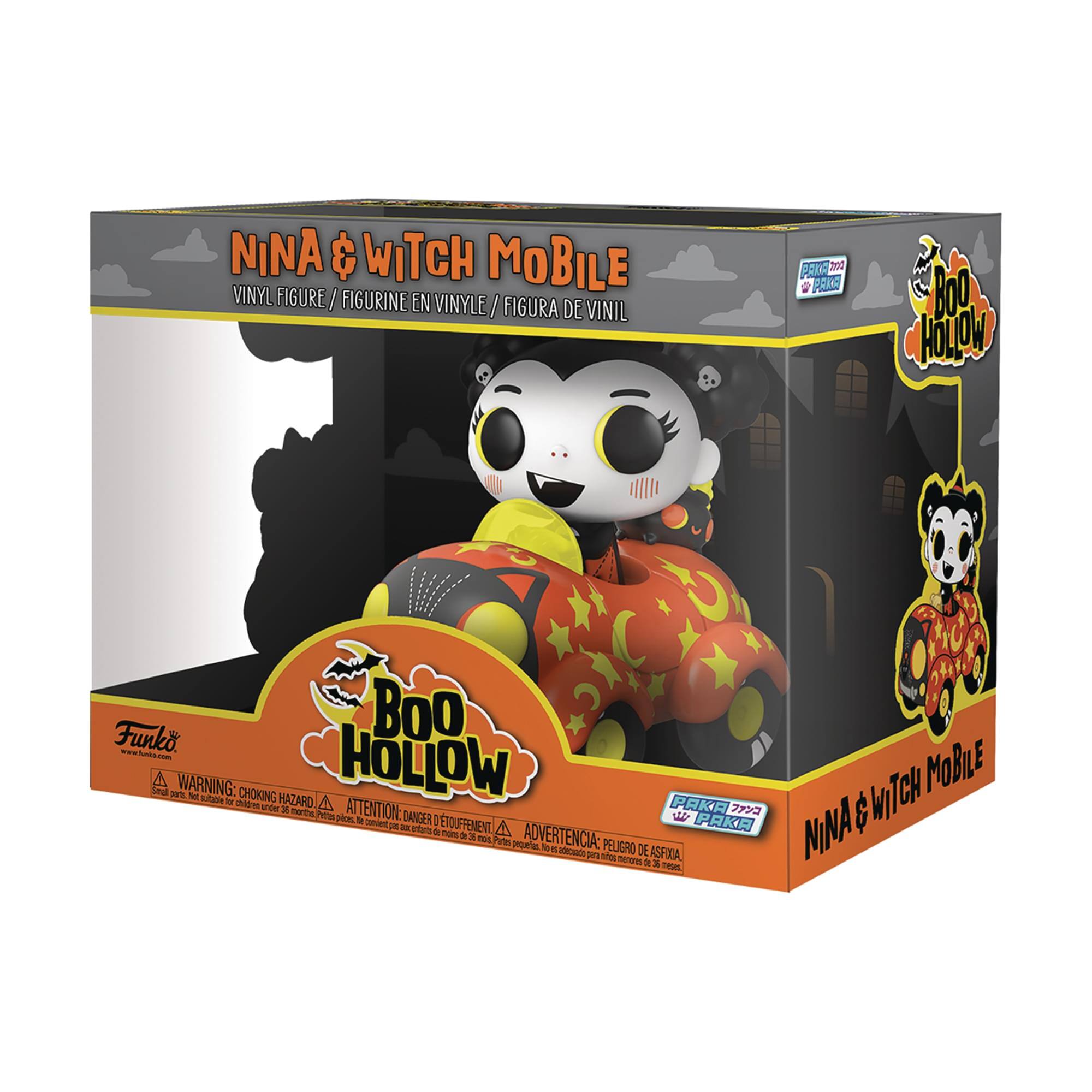 NINA & WITCH MOBILE  
VINYL FIGURE / FIGURINE EN VINYLE / FIGURA DE VINIL / FIGURA DE VINIL  

BOO HOLLOW  

Funko  
www.funko.com  

WARNING: CHOKING HAZARD - Small parts. Not for children under 3 years.  
ATTENTION: DANGER D'ÉTOUFFEMENT - Pièces détachées. Ne convient pas aux enfants de moins de 3 ans.  
ADVERTENCIA: PEQUEÑOS OBJETOS - PELIGRO DE ASFIXIA. No es adecuado para niños menores de 3 años.  

BOO HOLLOW  
Funko  

NINA & WITCH MOBILE  

BOO HOLLOW  
Funko  

Funko POP!  
Funko POP!
