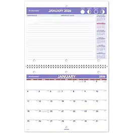AT-A-GLANCE - 2026 11" x 8.5" Monthly Wall Calendar - White/Purple