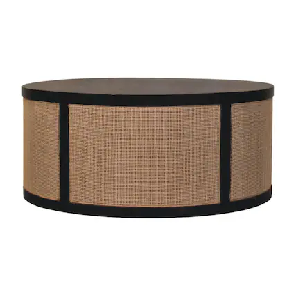 Front. Artisan Furniture - Artisan Furniture Solid Wood Monaco Round Rattan Centerpiece - Brown.