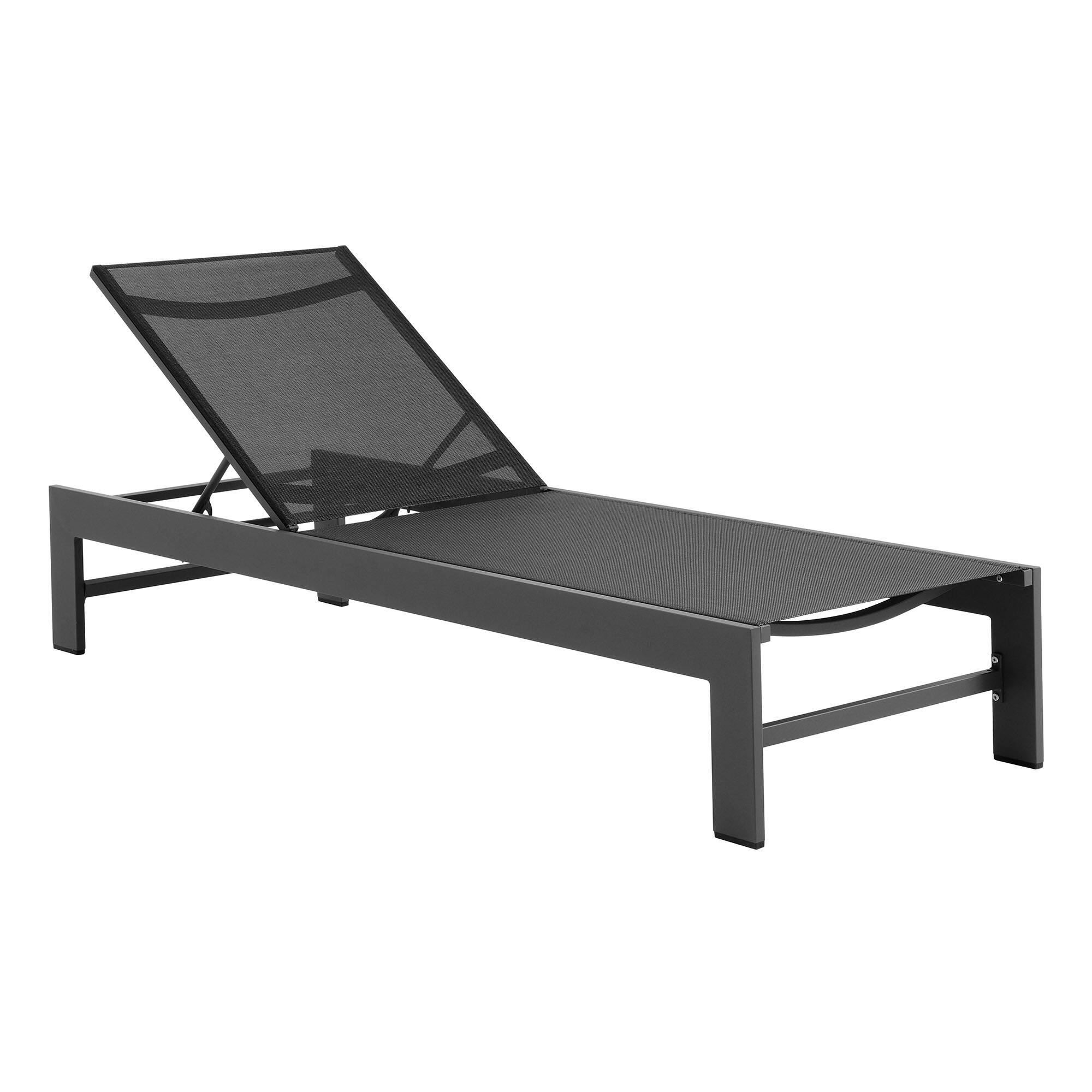 Left. Modway - Tahoe Outdoor Patio Mesh and Aluminum Chaise Lounge by Modway - Gray.