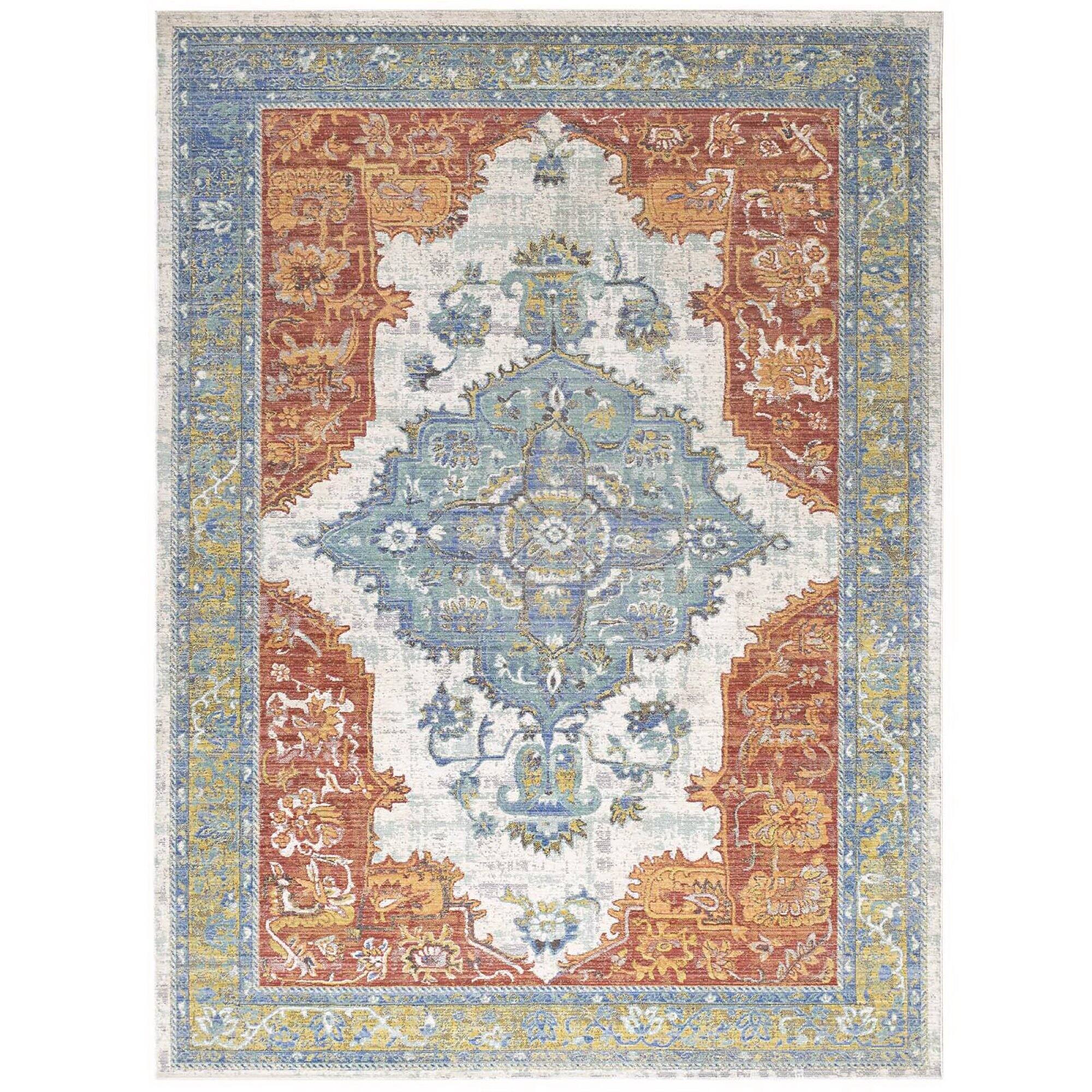 Angle. Modway - Citlali Distressed Southwestern Aztec Area Rug - Multicolored.