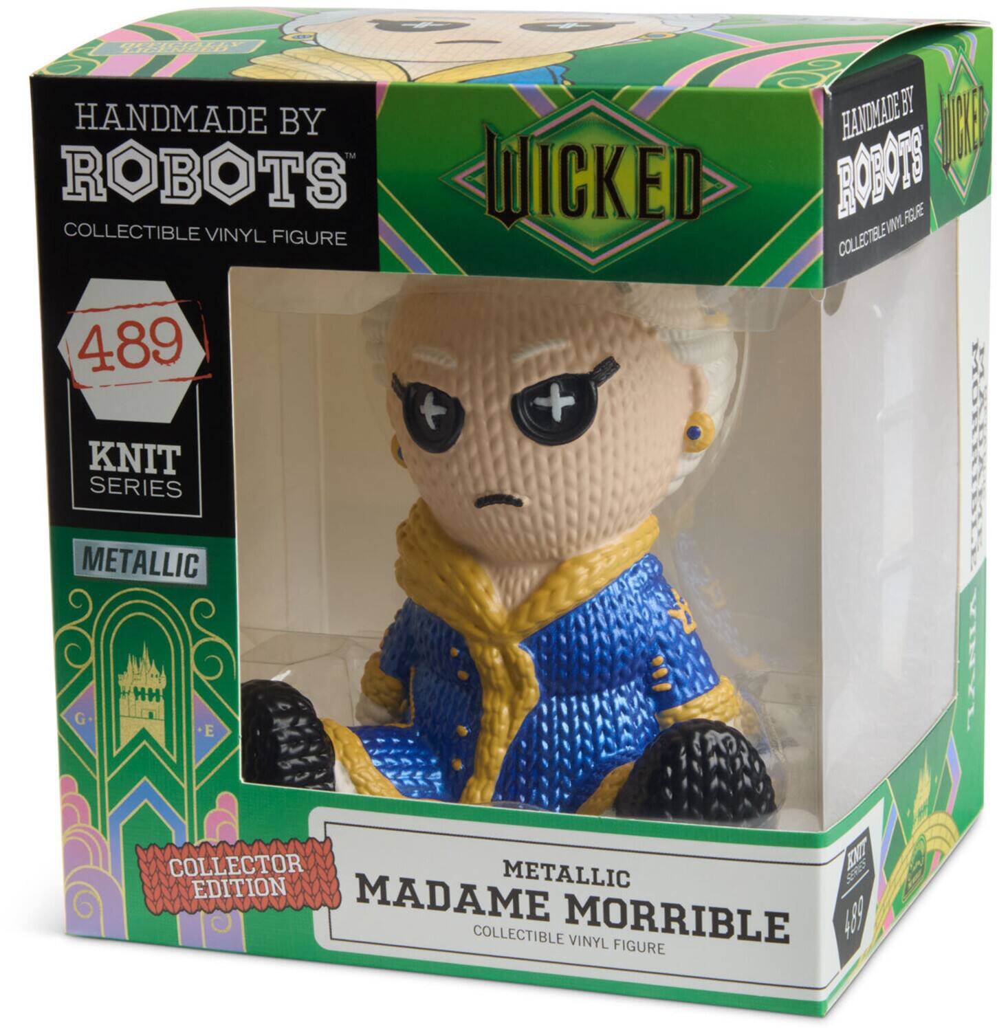 HANDMADE BY ROBOTS  
COLLECTIBLE VINYL FIGURE  

489  
KNIT SERIES  

METALLIC  
COLLECTOR EDITION  

WICKED  

METALLIC  
MADAME MORRIBLE  
COLLECTIBLE VINYL FIGURE