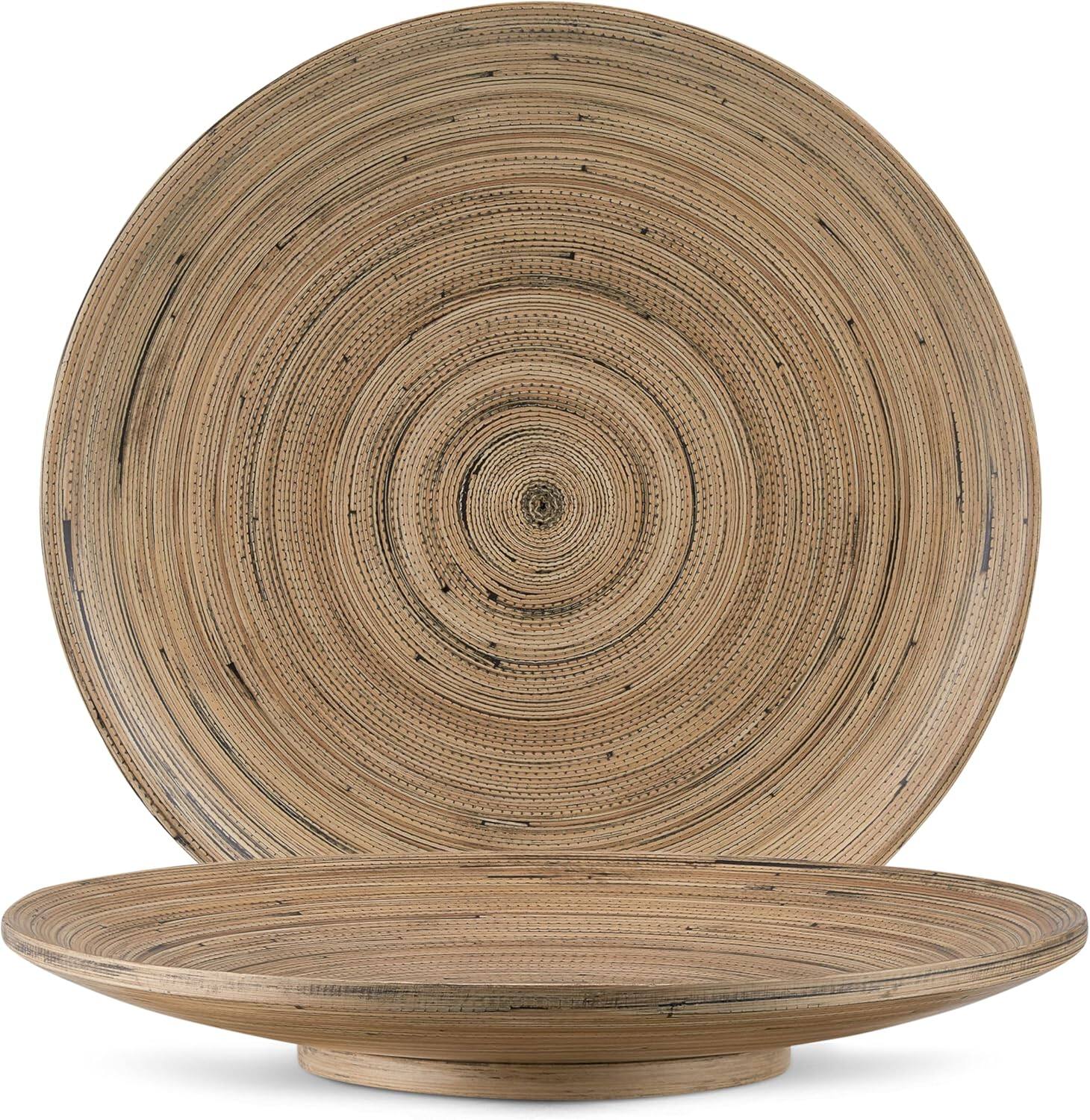 Lexa - Bamboo Footed Plate, 12 Inch, Black Bamboo - Black/Natural price history on PriceWatchPro
