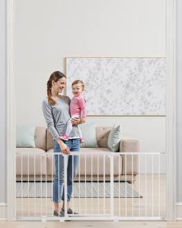 VEVOR - Baby Gate, 60.6-63.3 Inches Adjustable Width, 30 Inches High Dog Gate, Easy Step Walk Thru, for Child Pet Security