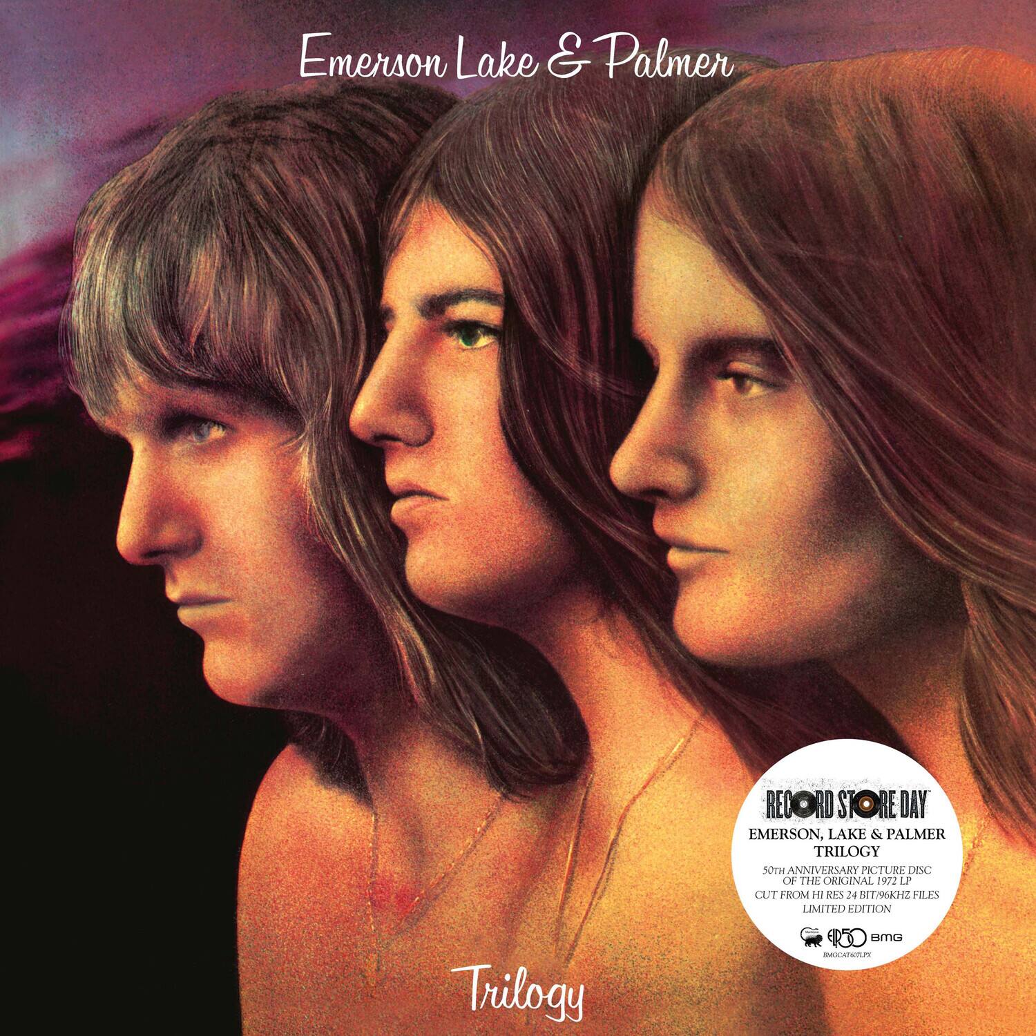 Emerson Lake & Palmer

Trilogy

RECORD STORE DAY  
EMERSON, LAKE & PALMER  
TRILOGY  
50th ANNIVERSARY PICTURE DISC  
OF THE ORIGINAL 1972 LP  
CUT FROM HI RES 24 BIT/96kHz FILES  
LIMITED EDITION  

Trilogy