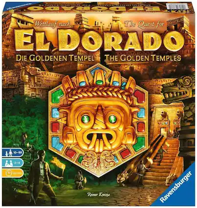Temple of the Golden Temple: The Quest for El Dorado
Wettlauf nach El Dorado: Die Goldenen Tempel
The Quest for El Dorado: The Golden Temples
10-99
2-4
60min
Reiner Knizia
Ravensburger