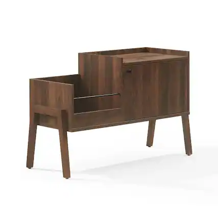 Front. Crosley Furniture - Luna Record Player Cabinet With Vinyl Storage - Brown.