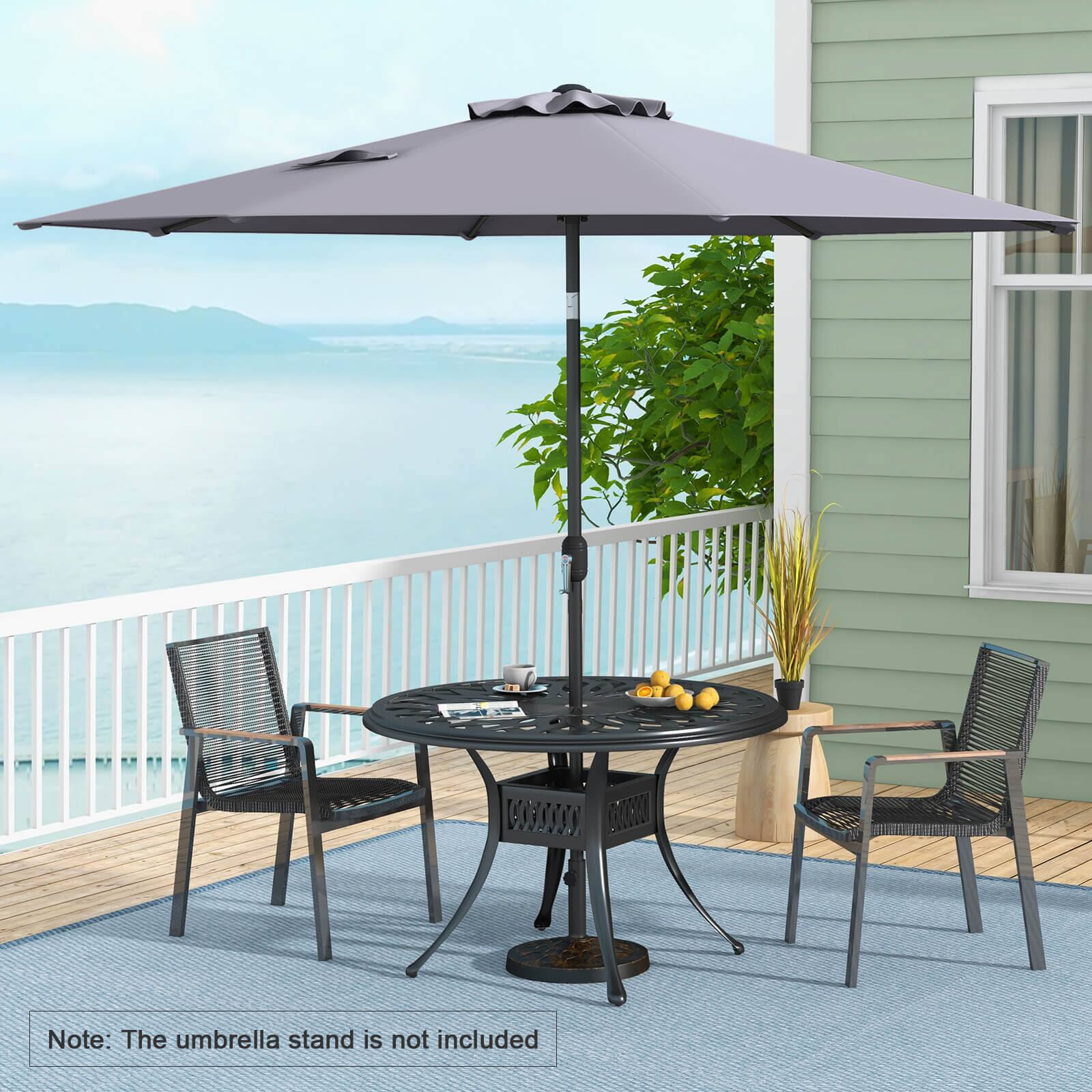 Note: The umbrella stand is not included
