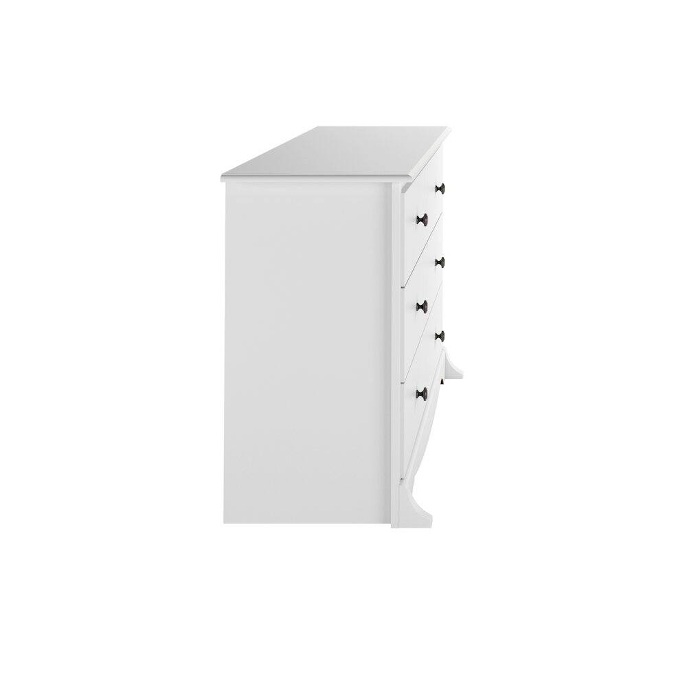 Angle. Prepac - White Monterey Children’s 6 Drawer Dresser - White.