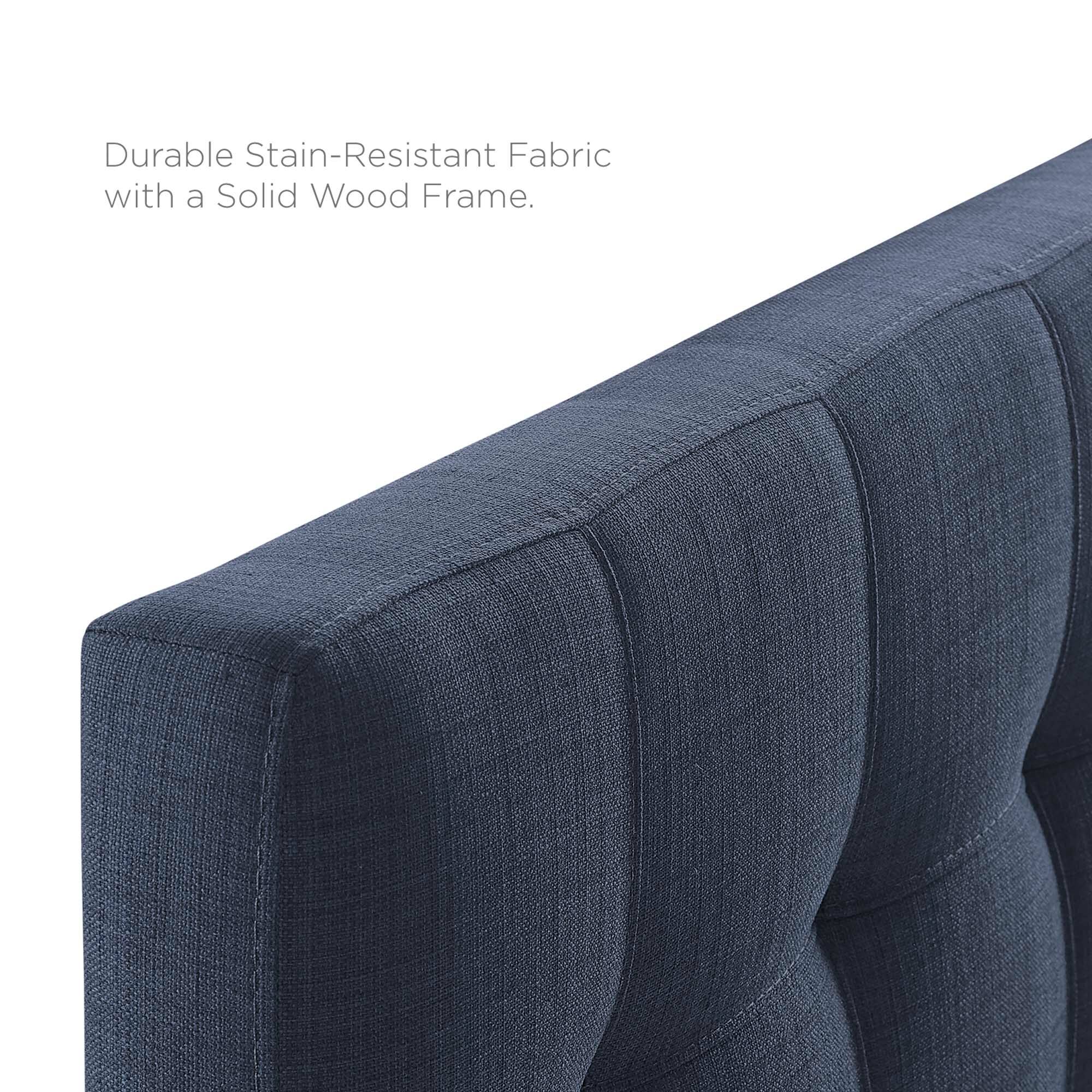 Durable Stain-Resistant Fabric with a Solid Wood Frame.