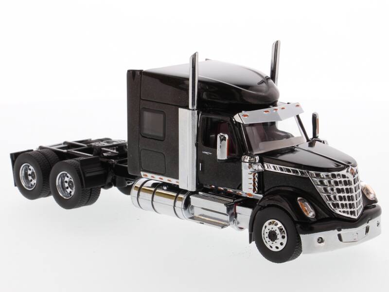 Alt View 3. Diecast Masters - International LoneStar Sleeper Cab Truck Tractor Black 1/50 Diecast Model by Diecast Masters.