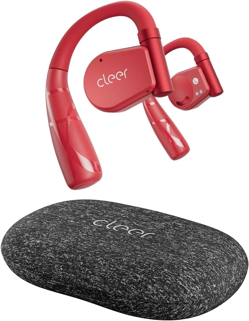 Cleer - ARC II Sport Open-Ear Earbuds – Dual Mic, 35Hr Playtime, Sweat-Resistant, Secure Fit, EQ Presets - Red