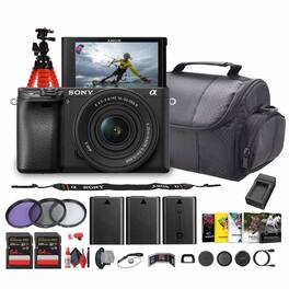 Sony - a6100 Mirrorless Camera with 16-50mm f/3.5-5.6 II Lens + Photo Software - Bundle (International Version) - Black