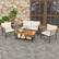 Alt View 1. Costway - 4 PCS Patio Furniture Set with 2-Tier Coffee Table Acacia Wood Armrests Tabletop - Off White,Grey.