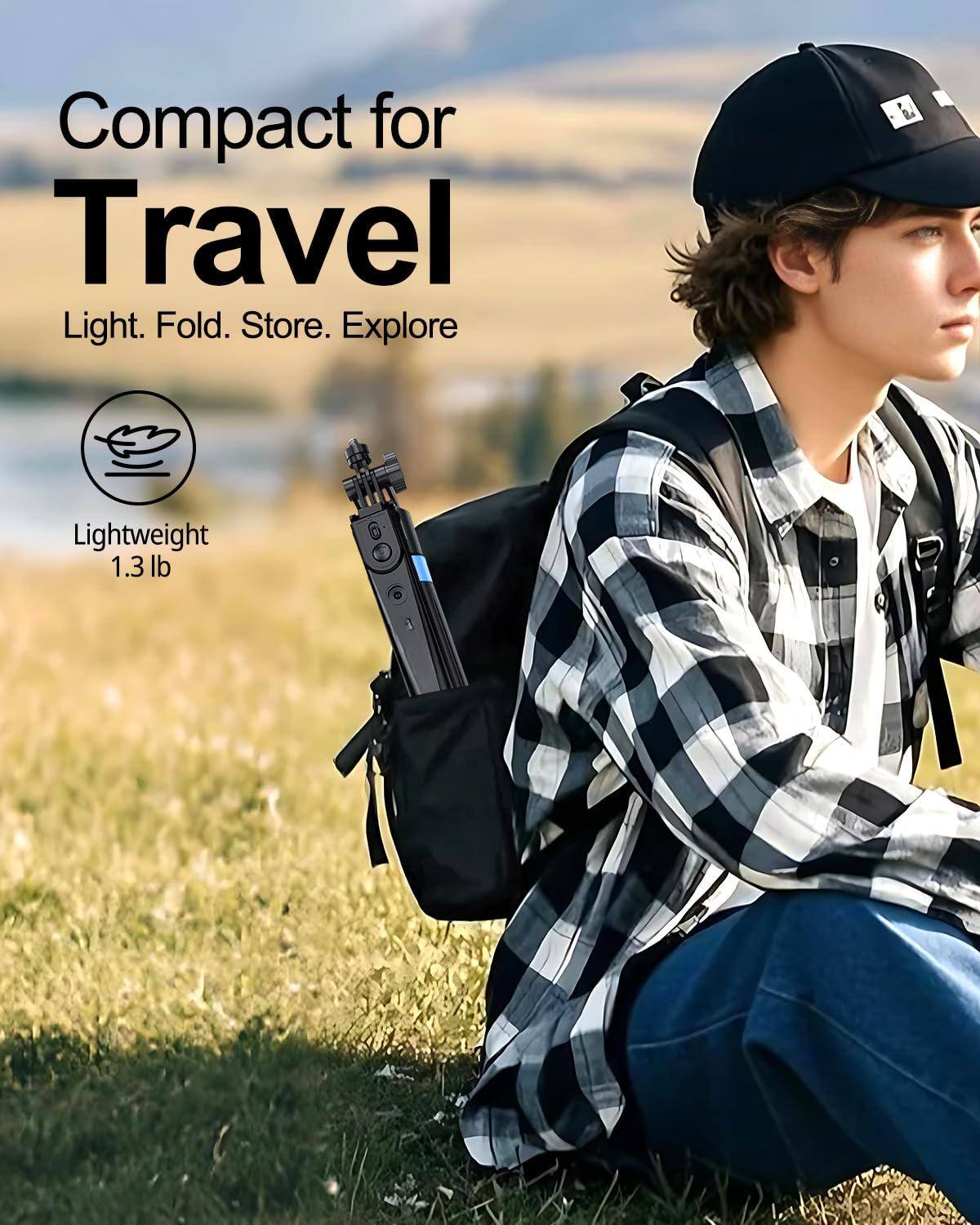 Compact for Travel  
Light. Fold. Store. Explore  

Lightweight 1.3 lb