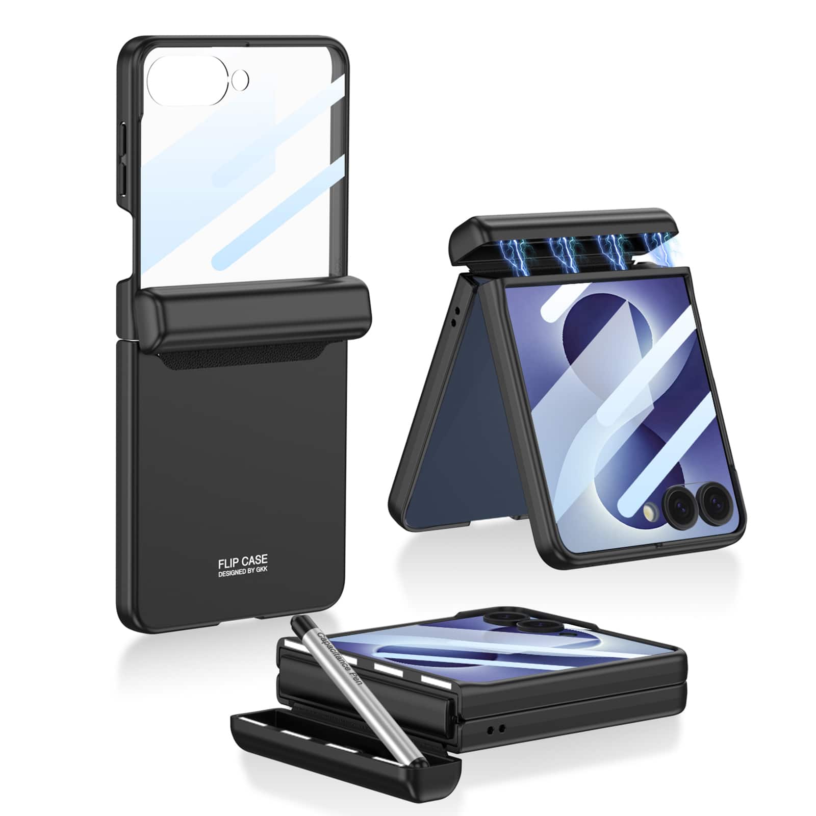 Dteck - For Samsung Galaxy Z Flip8 Rugged Case with Stylus Pen,Built-in Screen Protector Magnetic Hinge Protection Cover - Black price history on PriceWatchPro