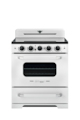 Unique Appliances - 30 in. Wide 5 Elements Classic Retro 3.9 Cu. Ft. Freestanding Induction Range with Air Fry - Marshmallow White