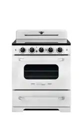 Unique Appliances - Classic Retro 3.9 Cu. Ft. Freestanding Induction Range with Air Fry - Marshmallow White - Front_Zoom