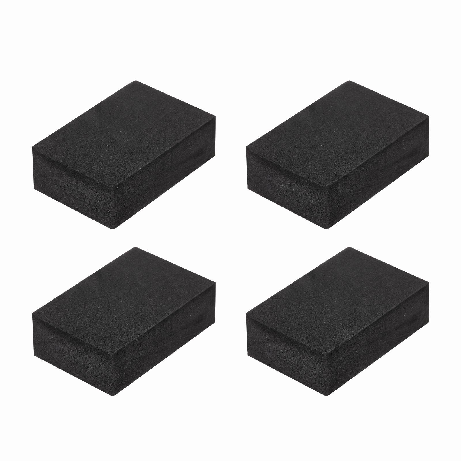 Front. Unique Bargains - Single Sided Speaker Isolation Pads 60x40x20mm Square EVA Acoustic Foam Anti-Vibration Feet for Speaker Subwoofer, 4pcs - Black.