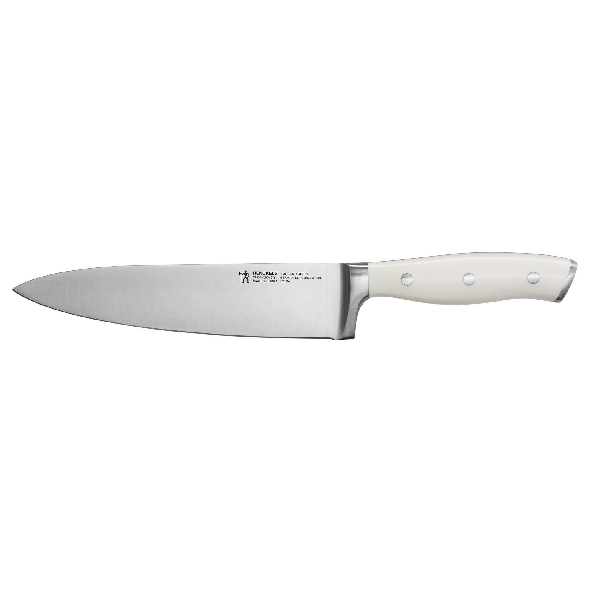 Henckels - Forged Accent 8-inch Chef's Knife - White Handle - Stainless Steel