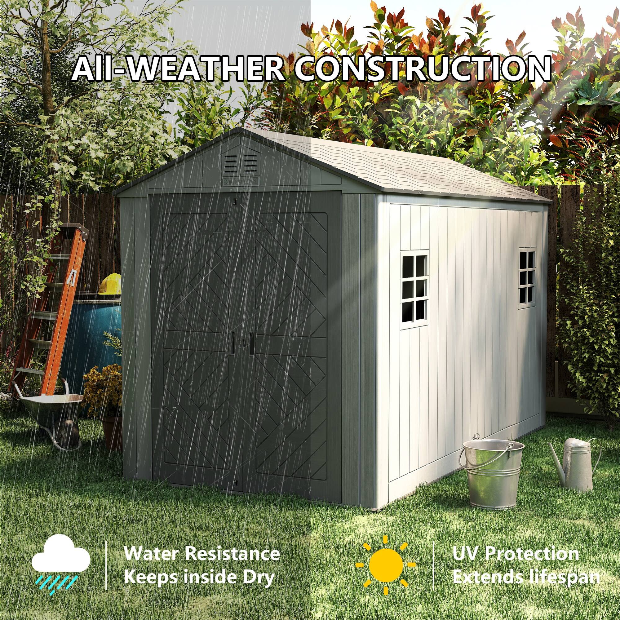 All-Weather Construction  
Water Resistance Keeps Inside Dry  
UV Protection Extends Lifespan