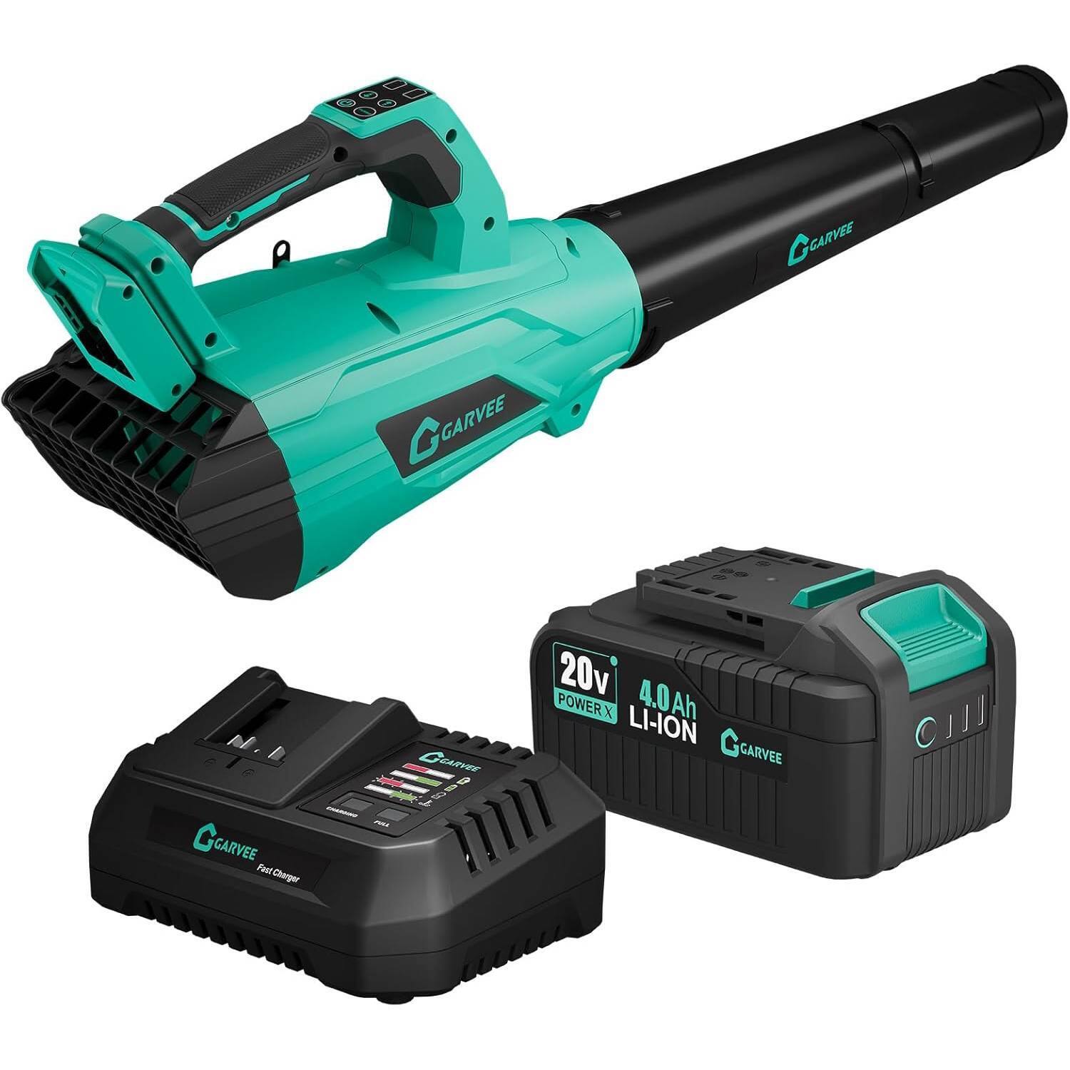 Acekool - 2 Speed 700CFM 250MPH Cordless 20V Electric Leaf Blower for Lawn Care, Blowing Leaves, Patio, Dust - Blue