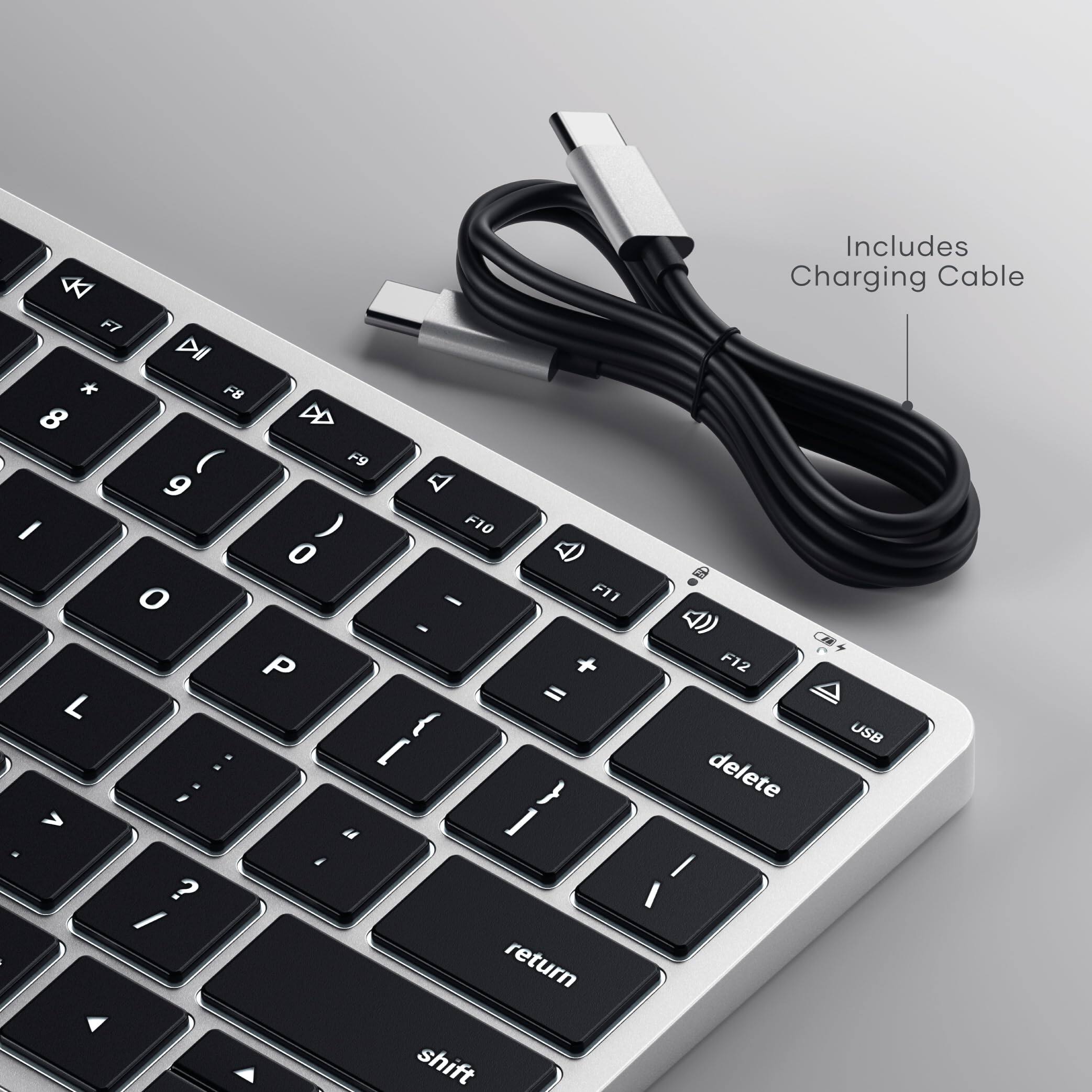 Satechi Slim X1 Bluetooth Backlit Keyboard for Mac, Multi Device