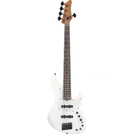 Front. Ibanez - Ibanez MDM Mode Series MDM1005 5-String Electric Bass Guitar, Pearl White.