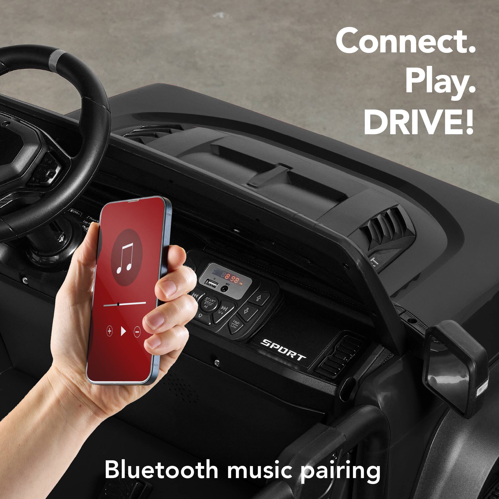 Connect. Play. DRIVE!  
Bluetooth music pairing