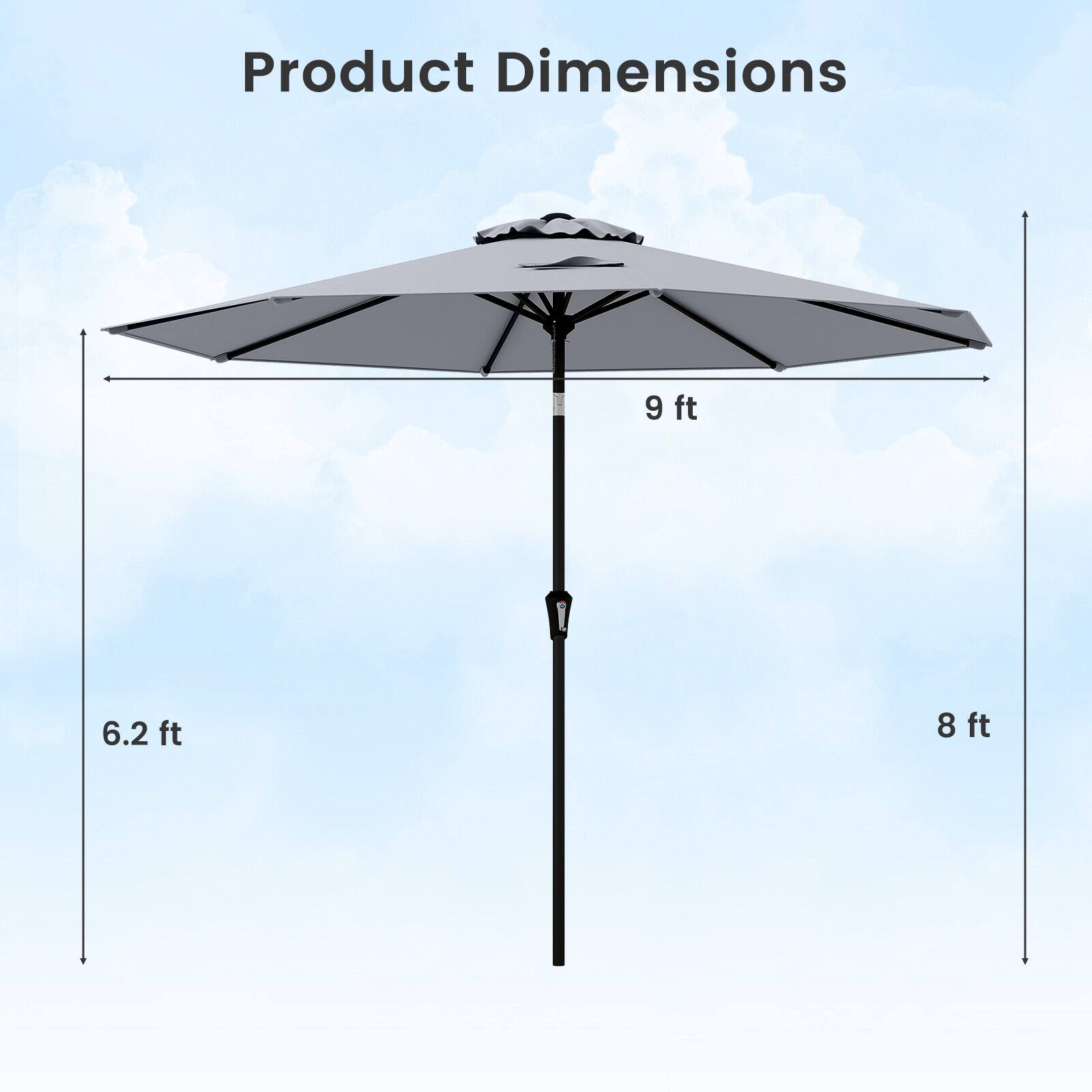 Product Dimensions: 9 ft, 6.2 ft, 8 ft