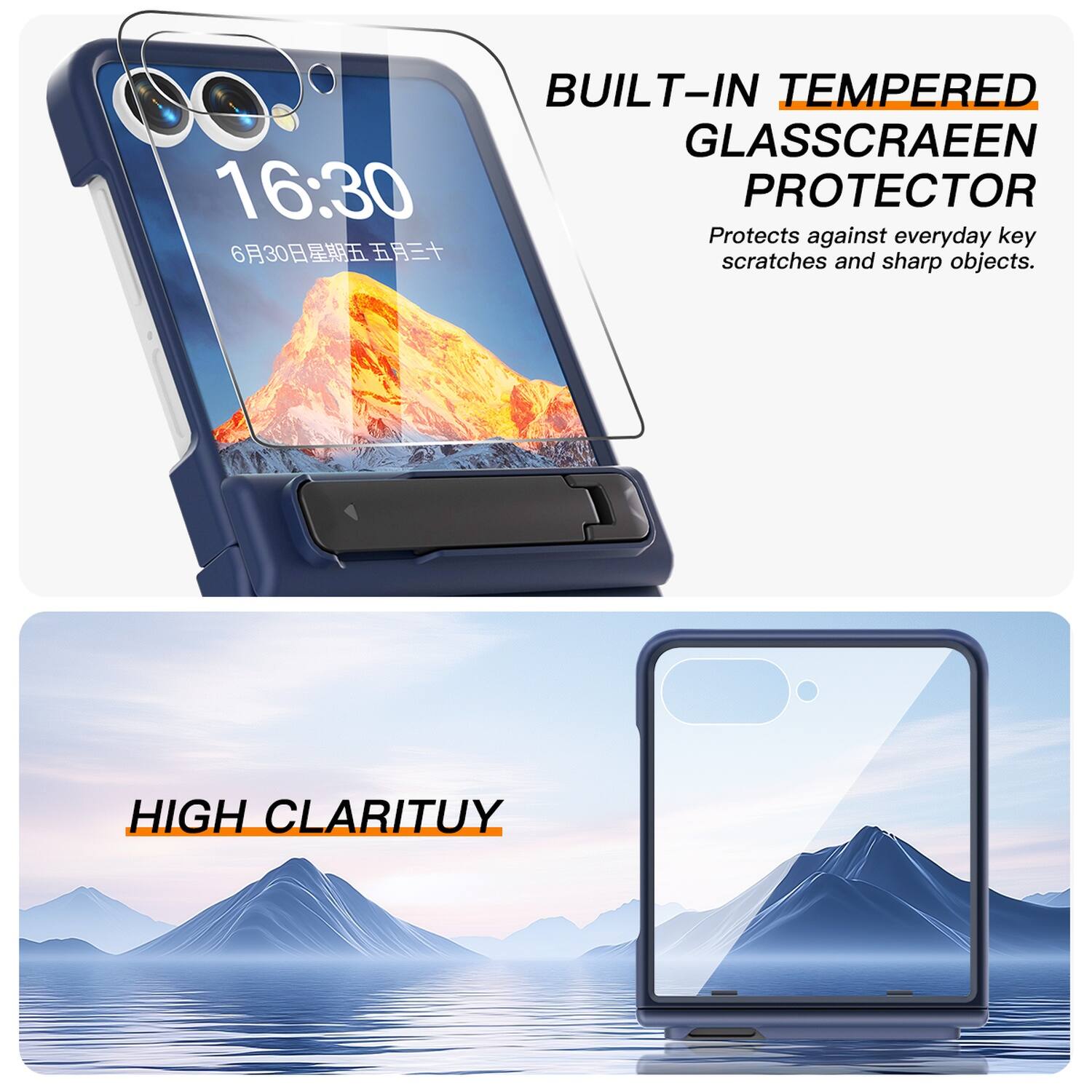 BUILT-IN TEMPERED GLASS SCREEN PROTECTOR  
Protects against everyday key scratches and sharp objects.  

HIGH CLARITY