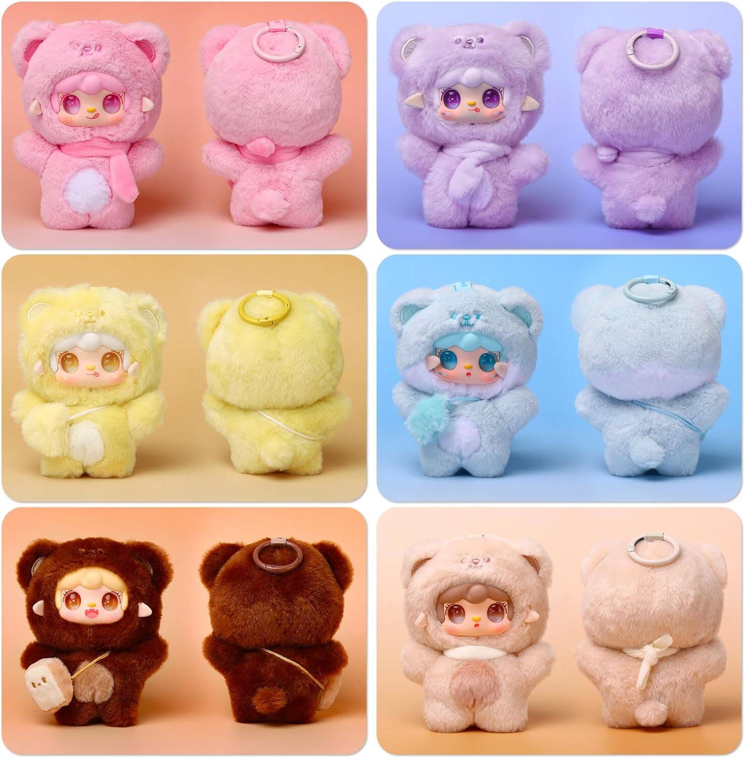 Left. MITAOSLIM - 1PCS Genuine Yooki Take a Bite of Bear Series Plush Blind Box, Cute Plush Pendant Dolls Surprise Mystery Gifts.