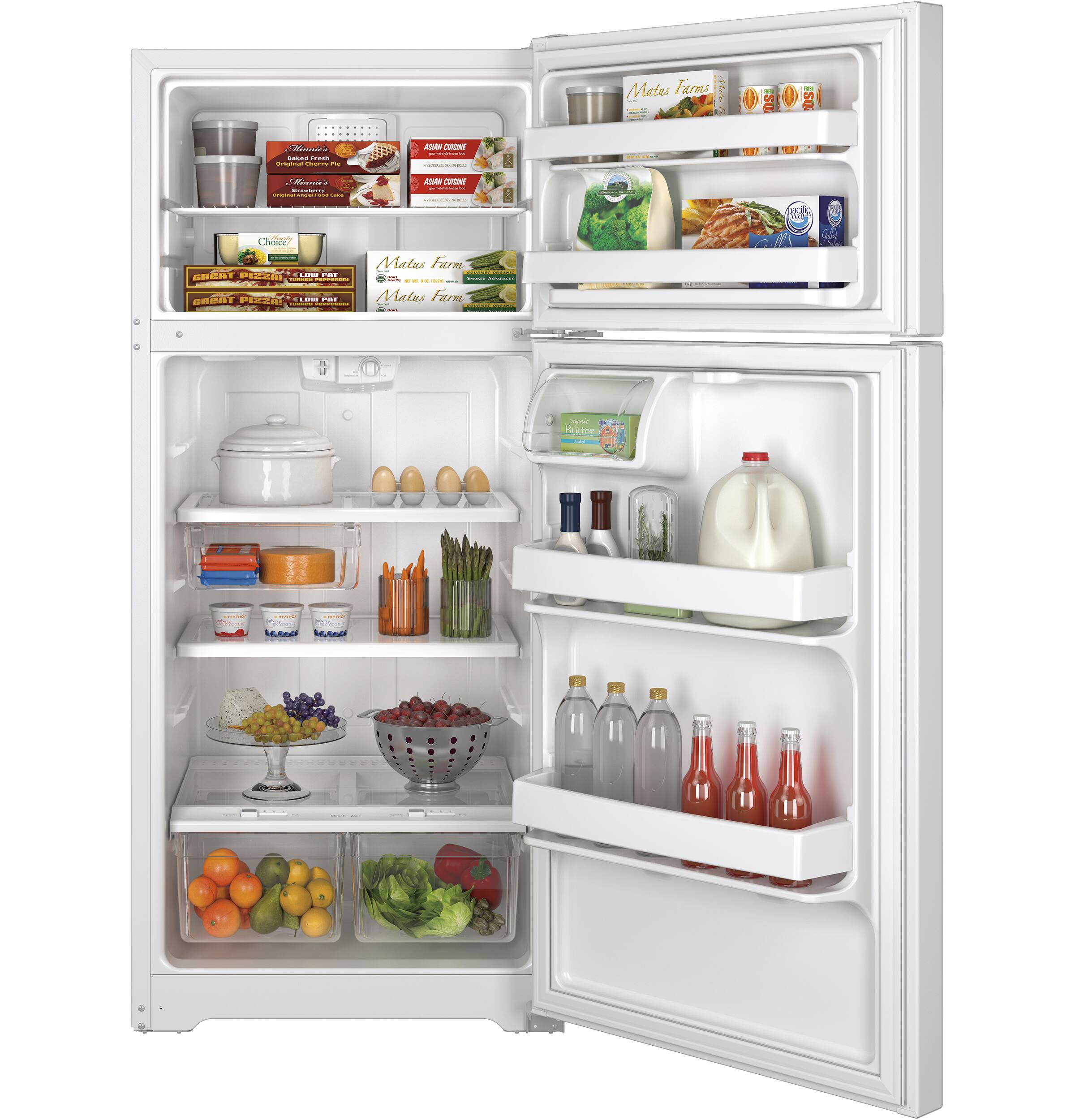 Alt View 11. GE - 15.5 Cu. Ft. Frost-Free Top-Freezer Refrigerator.