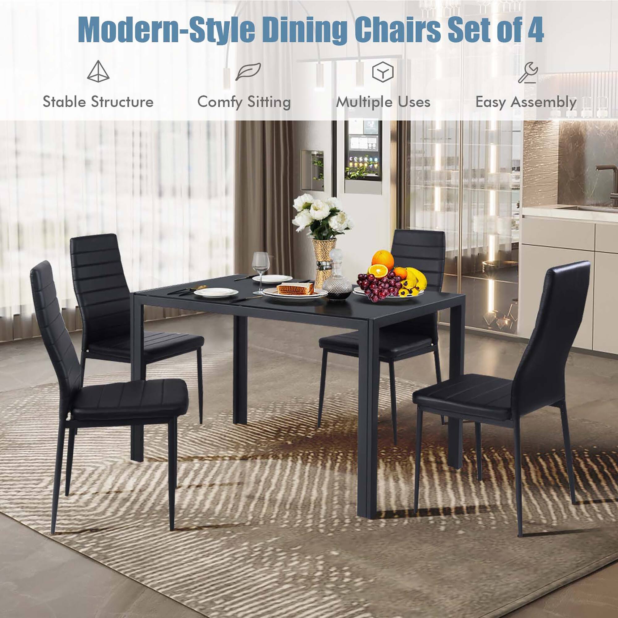Modern-Style Dining Chairs Set of 4

- Stable Structure
- Comfy Sitting
- Multiple Uses
- Easy Assembly