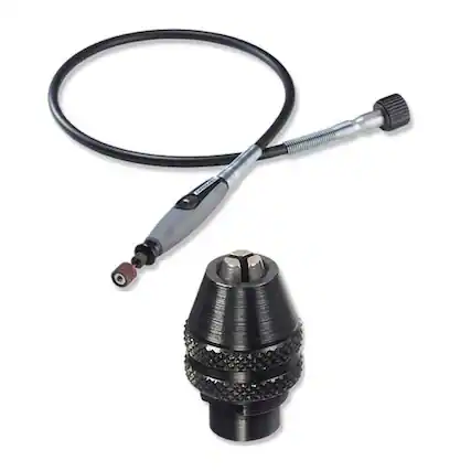 Front. Dremel - Dremel 225-02 Flex-Shaft Attachment with 4486 Keyless Chuck.