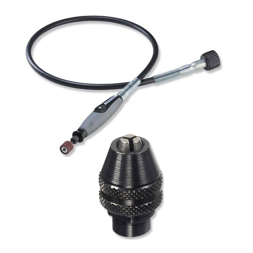 Front. Dremel - Dremel 225-02 Flex-Shaft Attachment with 4486 Keyless Chuck.