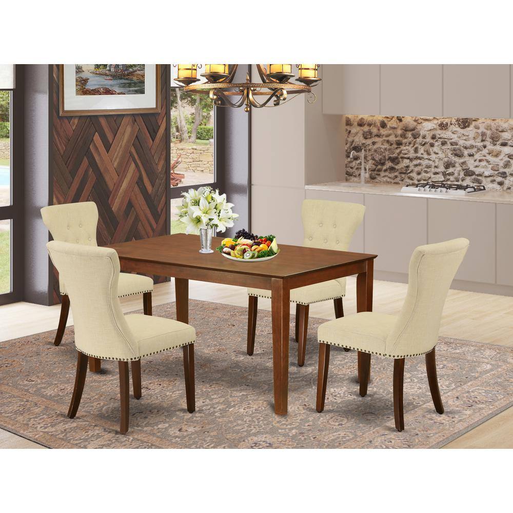 Left. East West Furniture - Dining Room Set Mahogany - Brown.