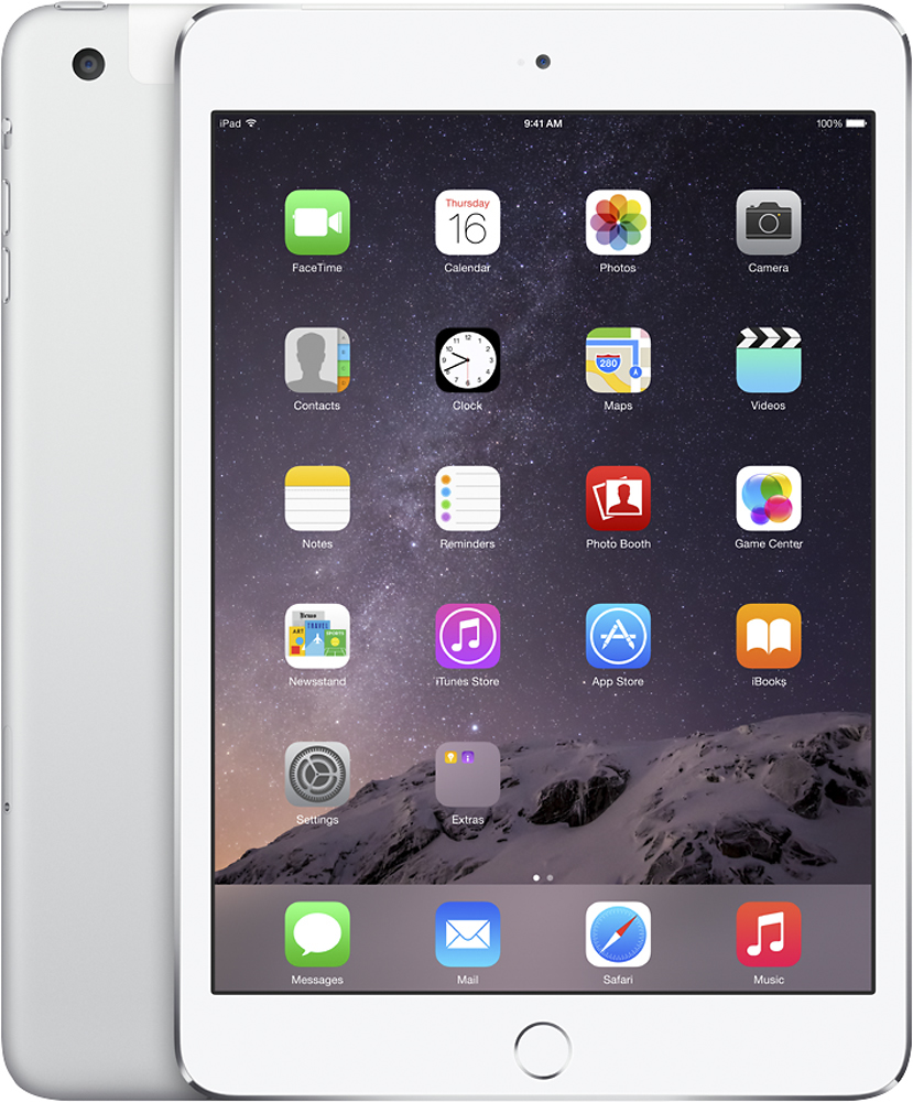 Apple iPad mini 3 Wi-Fi + Cellular 16GB Silver MH3F2LL/A - Best Buy