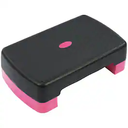 Fitvids - 18" Workout Aerobic Stepper Platform with Adjustable Risers, Black/ - Pink