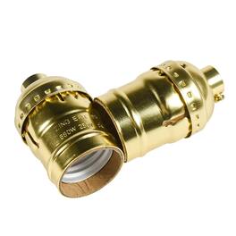 HQRP - 2-Pack E26/E27 Medium Base Keyless Lamp Holder 660 W 250 V 1/8 IP Thread UL Listed for ZE-306C - Gold