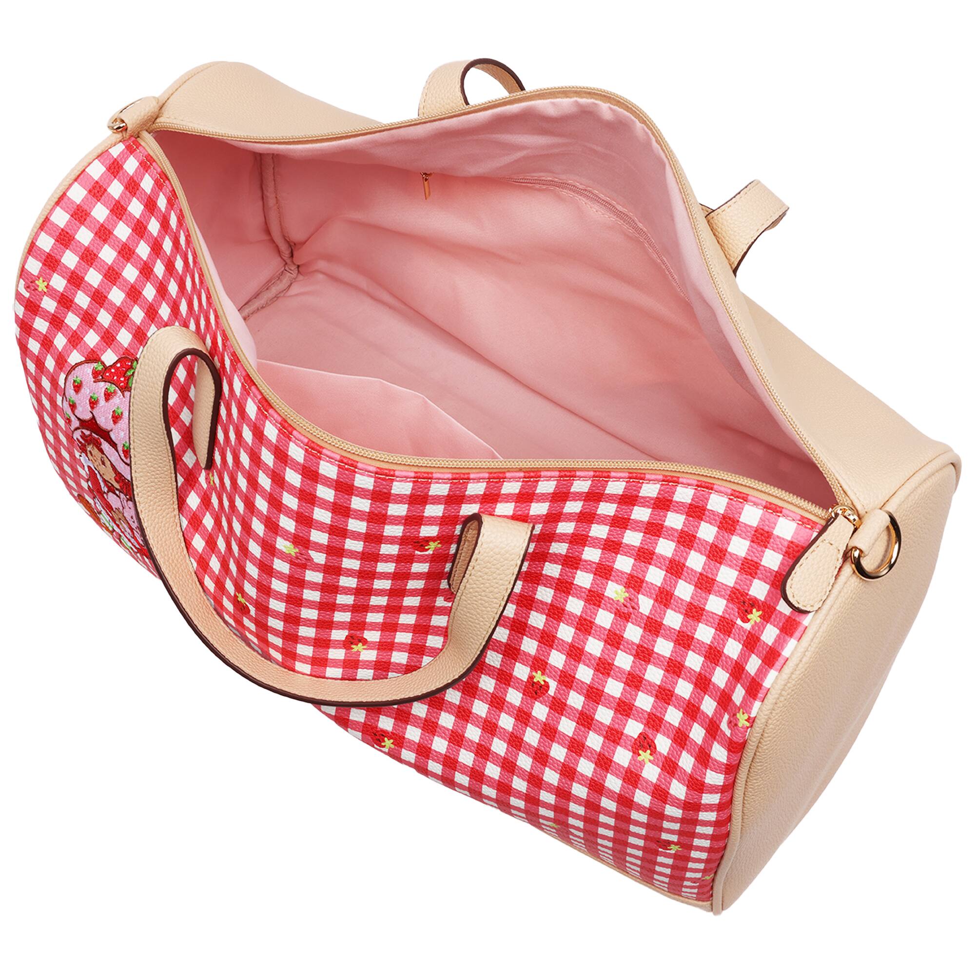 Alt View 3. Concept One - Gingham Weekender Duffel Bag - RED.