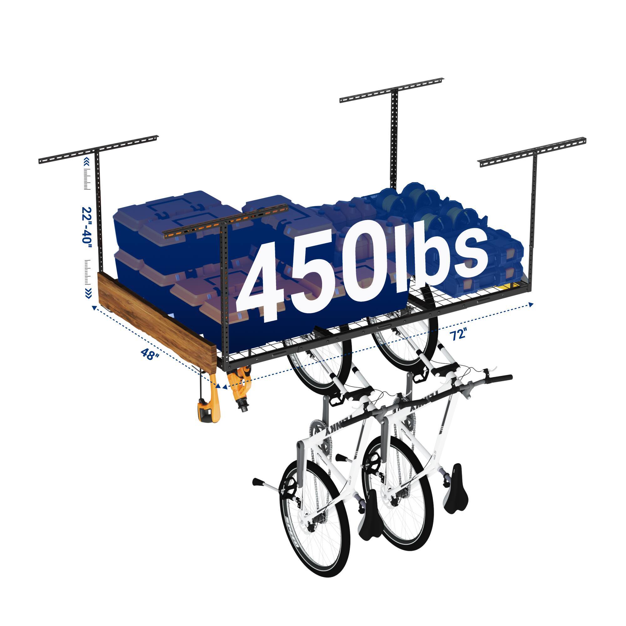 E 22' 22"-40" E  
450lbs  
B 72" 48"