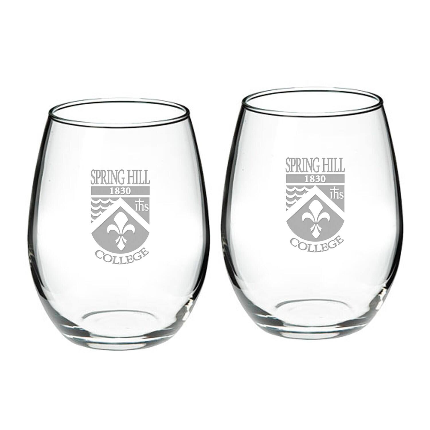 Jardine - Spring Hill Badgers 21oz. Two-Piece Stemless Wine Glass Set - Multicolor