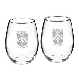 Jardine - Spring Hill Badgers 21oz. Two-Piece Stemless Wine Glass Set - Multicolor